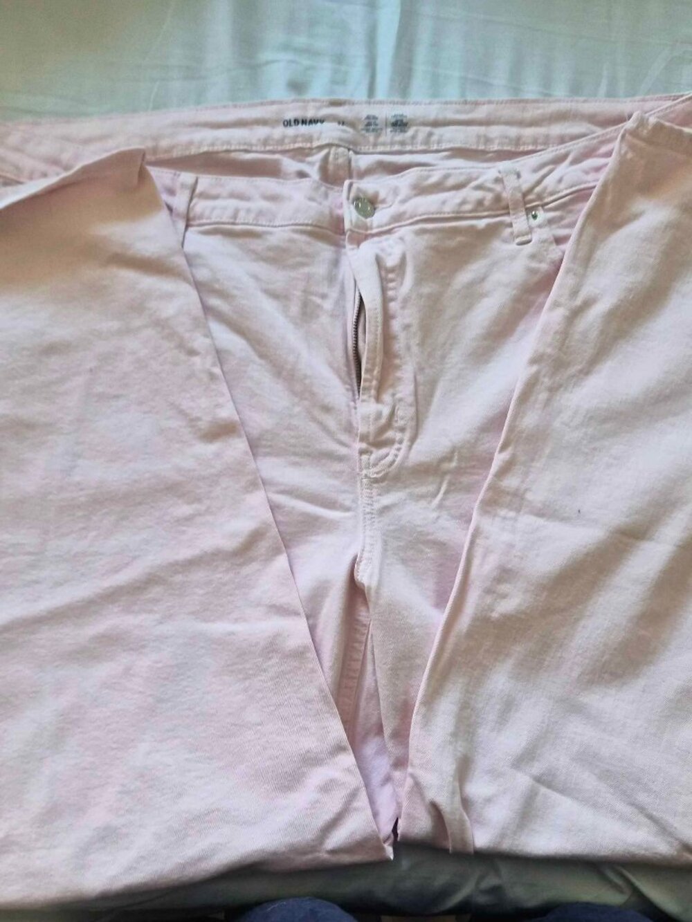 Old Navy Extra High Rise Wide Leg Pink Jeans